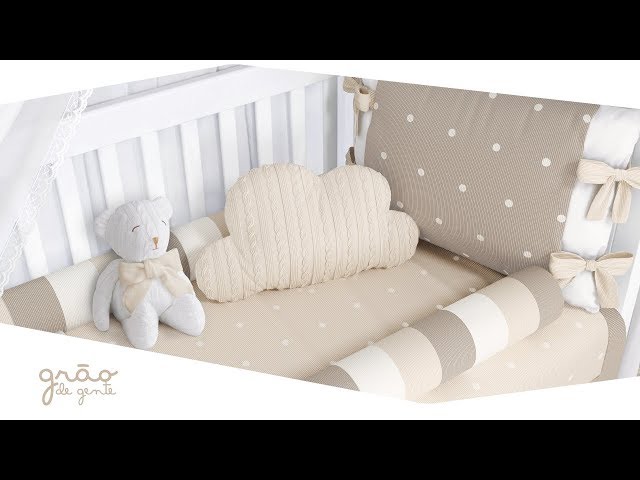 Quarto de Bebê Tricot Poá Bege | Grão de Gente
