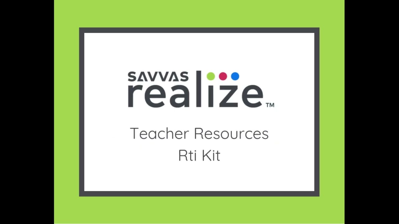 Teacher Resources (Rti Kit)