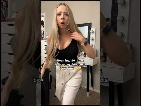 Wearing 10 BRAS to see my husbands reaction 😂 #couplegoals #relationship #couple