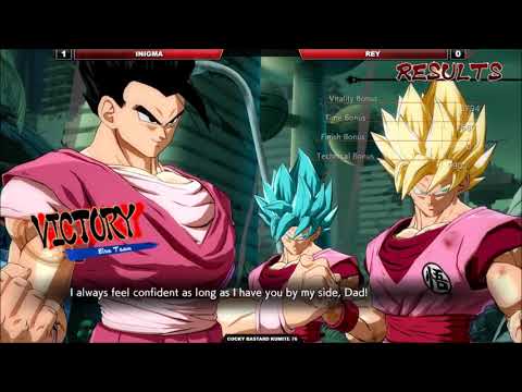 -DBFZ- Inigma (KidBuu-Cell-SSJGoku) Vs Rey (BlueGoku-AGohan-GTGoku) Cocky Bastard Kumite 76
