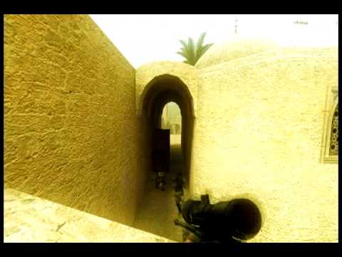 CSS --- de_dust2 Awp Kill (trough the double doors)