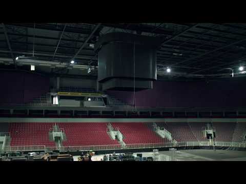 Arena Riga Three Part Media Cube's Construction TIME-LAPSE