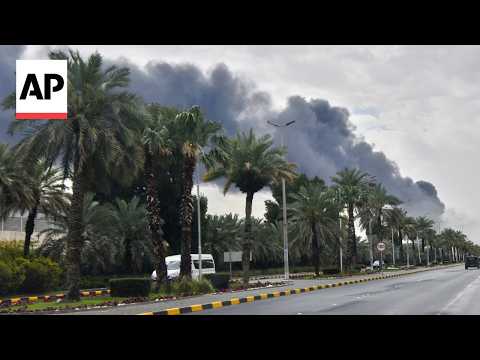 Video Thumbnail: Huge plume of smoke rises from Kuwait Airport after Iranian drone attacks