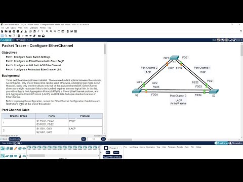 5.2.2 Packet Tracer - Configure EtherChannel