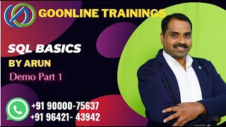 SQL Basics Demo Part 01 on April 25th 2024 | Bhaskar Jogi | Go Online Trainings | 90000 75637
