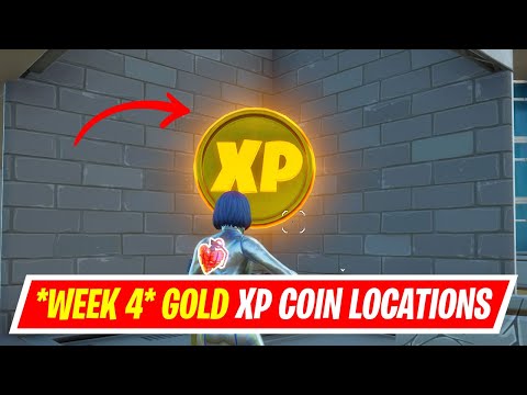 *WEEK 4* GOLD XP COIN LOCATIONS IN FORTNITE SEASON 4 - WHERE TO FIND WEEK 4 GOLD XP COIN