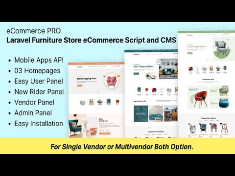 eCommerce PRO Laravel Furniture Store eCommerce Script and CMS