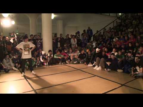 IBE 2010 - Footwork Battle Final: Intact (Ruffneck Attack) vs Bgirl A.T. (FlowMo)