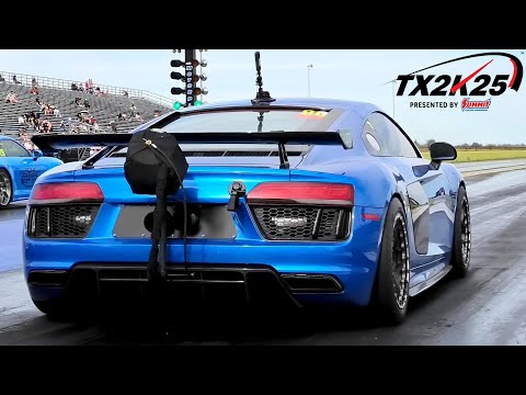 2500hp Battle!! AUDI R8 TT vs. Huracan TT vs. New Supra MK5 at TX2K | Mad Accelerations & ASMR [4K]