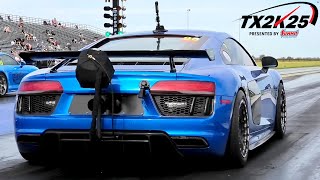 2500hp Battle!! AUDI R8 TT vs. Huracan TT vs. New Supra MK5 at TX2K | Mad Accelerations & ASMR [4K]