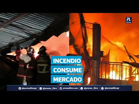 Incendio consume locales del mercado municipal de San Pablo, San Marcos durante la madrugada