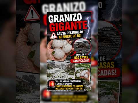 🚨 GRANIZO GIGANTE CAUSA DESTRUIÇÃO NO RS! CERCA DE 1.000 CASAS DANIFICADAS 😱🧊