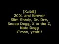 Eminem, Dr Dre, Xzibit, Nate Dogg and Snoop ...