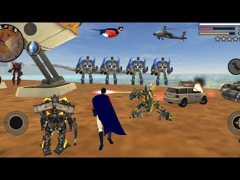 Vegas Crime Simulator (SuperHero Fight Car Robot Groups) Superhero Fight Bumblebee - Gameplay HD