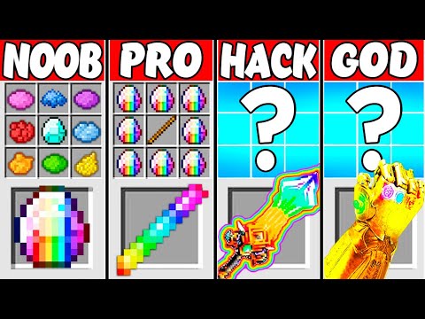 NOOB vs PRO vs HACKER vs GOD : SUPER RAINBOW CRAFTING CHALLENGE In Minecraft (Animation)