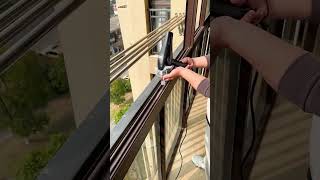 A hair dryer can easily clean the dust from the window crevices