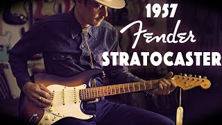 Video thumbnail for All Original 1957 Fender Stratocaster - Gorgeous Surf Tones by PREMIER GUITARS