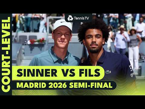 Jannik Sinner vs Arthur Fils at Court-Level View 🔥 | Madrid 2026 Semi-Final Highlights