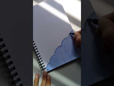 🩵🖤 page border design 🖤🩵 #shorts #frontpage #trendingshorts #borderpattern #projectworkdesigns