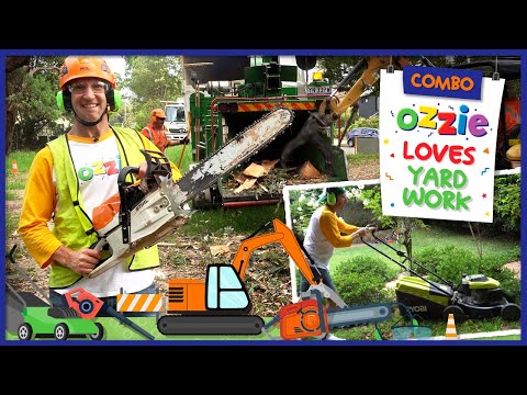 Best Yard Work + Lawn Mowers For Toddlers | Hedger, Edger, Blower, Chainsaws With Ozzie Like Blippi