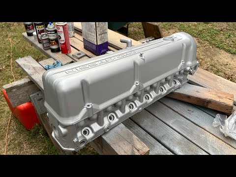 Removing valves and lapping CLEANING UP a cylinder head Nissan L28 inline 6