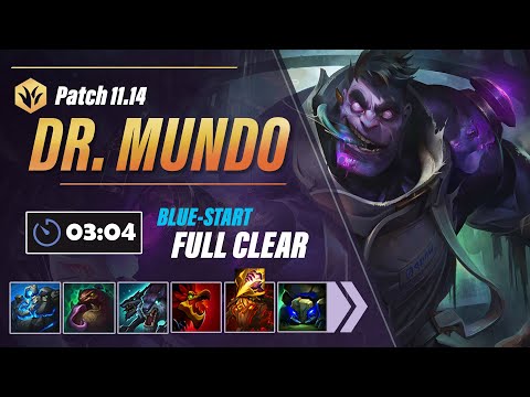 [Patch 11.14]  Mundo Jungle Clear Guide | 3:04 Blue-Start Full Clear  (Huge Jungle Mundo Buffs)