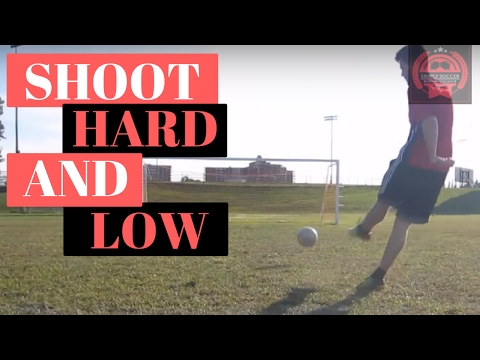 Part of a video titled How To Shoot A Soccer Ball Low And Hard - YouTube