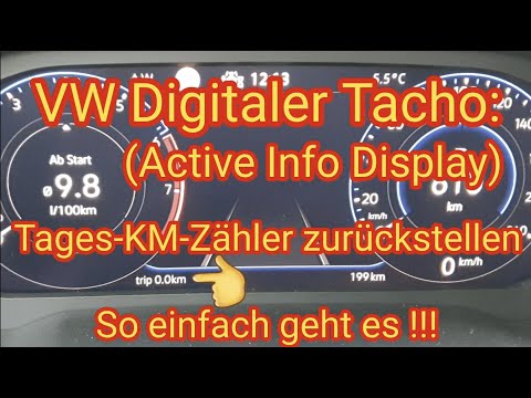 VW Digitaler Tacho: Tageskilometerzähler zurücksetzen-Active Info Display,Tages KM Zähler,Volkswagen