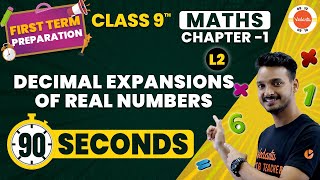 Decimal Expansions of Real Numbers One Shot in 90 Seconds | Numbers System | CBSE Class 9th Maths