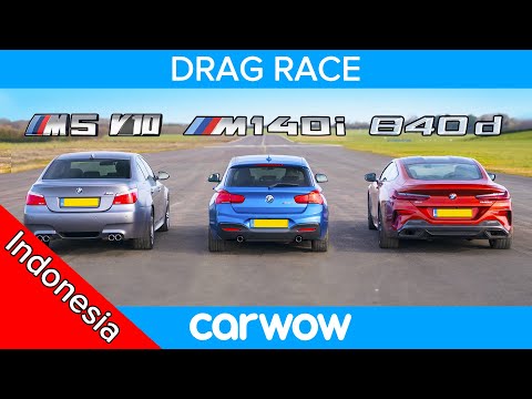 BMW 840d vs M140i vs E60 M5 V10 - DRAG RACE, ROLLING RACE DAN TES PENGEREMAN
