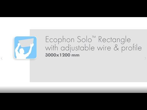 Ecophon Solo™ Rectangle 3000x1200 mm - montage med justerbar wire og profiler