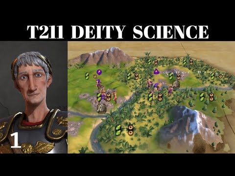 #1 - T211 Deity Science Victory (Rome) - Civ 6 Gathering Storm