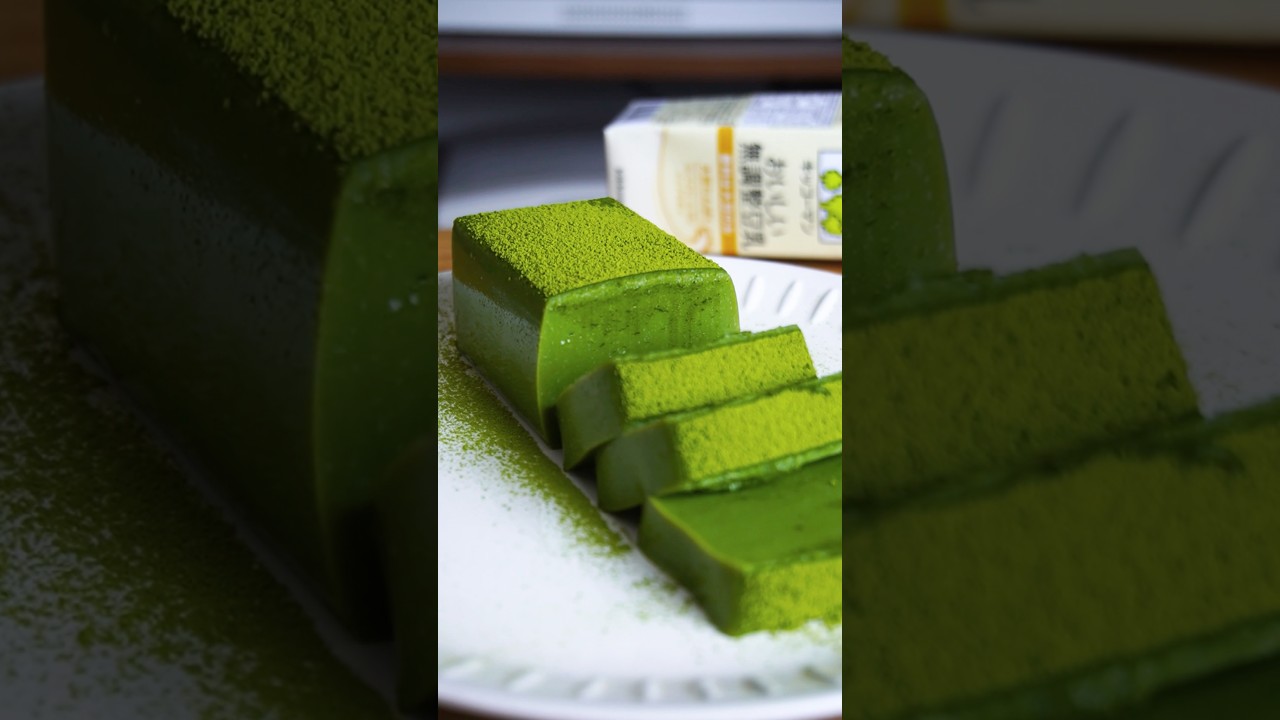 材料4つ！パックそのまま抹茶プリン作り方！#簡単レシピ