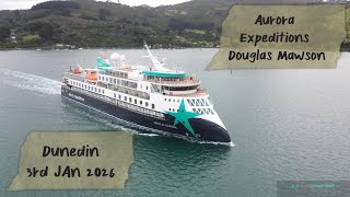 Douglas Mawson, an Aurora Expeditions Ship, departing on her Maiden Voyage to Dunedin 3rd Jan 2026