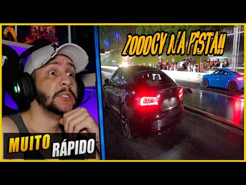 TESLA DE 1000CV DESAFIOU TODO MUNDO NO RACHA!!🔥🚀 REACT