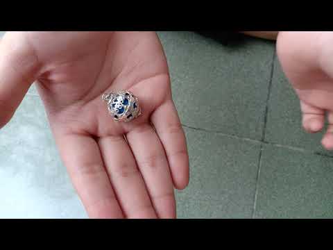 Sterling Silver, 18mm, Blue Chime Ball, Chime Ball Pendant CH 413