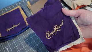 How to repurpose Crown Royal bags into a Quilt. part 1 #crownroyal #quilting  #whiskey
