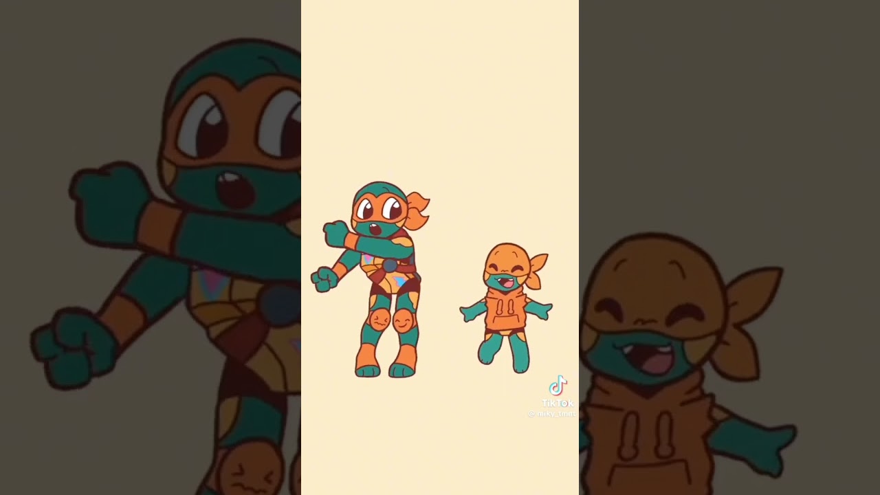 Mikey and mini Mikey dance THERE SO ADORABLE😍😍😍😍#rottmnt #art #drawing #rottmntmikey