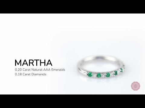 Traditional Emerald & Diamond half-eternity ring - Martha