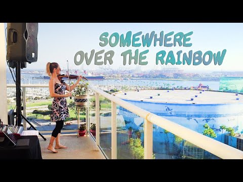 Somewhere Over the Rainbow - Violinist Marta Z Plays Sunset Balcony Concert for Neighbors