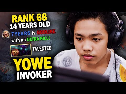 GENIUS 14 YEARS OLD YOWE RANK 68 CHINA SERVER SHOWS WHAT HE CAN DO WITH INVOKER - DOTA 2 INVOKER