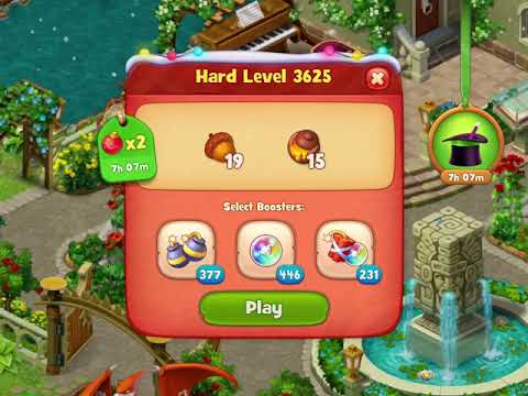 Gardenscapes Level 3625 With No Boosters - Hard Level - Christmas Ball