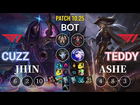 T1 Cuzz Jhin vs T1 Teddy Ashe Bot - KR Patch 10.25