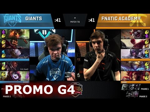 Fnatic Academy vs Giants | Game 4 Promotion / Relegation S7 EU LCS Summer 2017 | FNA vs GIA G4 1080p