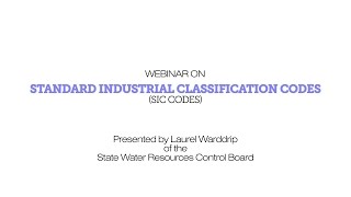 SIC Code Webinar