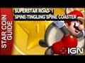 New Super Mario Bros. U 3 Star Coin Walkthrough - Superstar Road-1: Spine-Tingling Spine Coaster