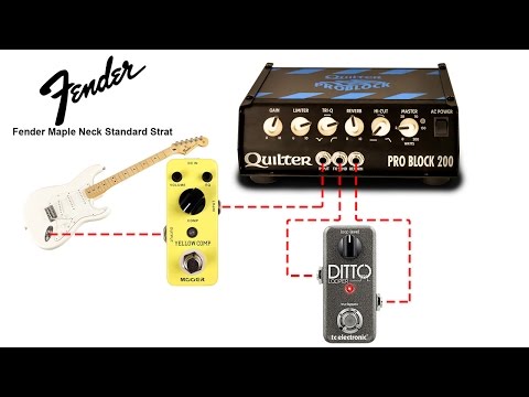 Pro Block 200 with a Fender Strat Standard, Mooer Yellow Comp and Ditto Looper