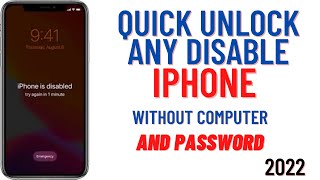 How To Quick Unlock Any Disable iPhone without computer !! Unlock disable iPhone without Apple ID