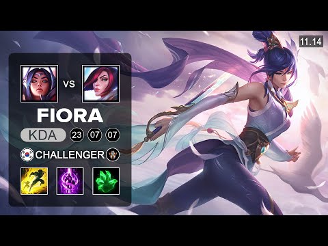 Fiora Top vs Irelia - KR Challenger Patch 11.14