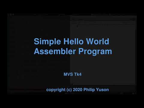 MVS Tk4 "Hello World" Assembler Program